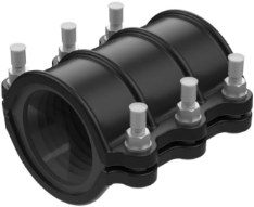 Rep.muffe RD12 Rilsan dobbel 89-98mm A2 bolt