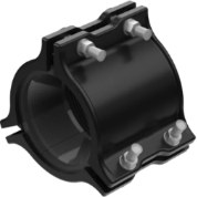Rep.muffe RD12 Rilsan dobbel 60-68mm A2 bolt