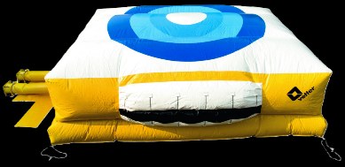 Redningspute sett hoppehøyde 16m svart kryss 350x350x170cm 0,3bar